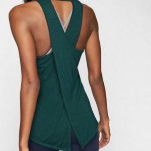Athleta Essence Teal Tie Back Tank Top Size Small